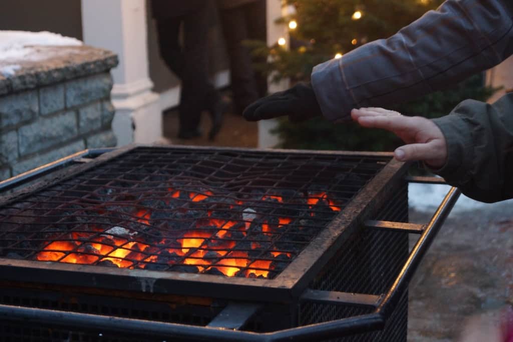 Open fires are common at European Christmas markets to warm your hands!