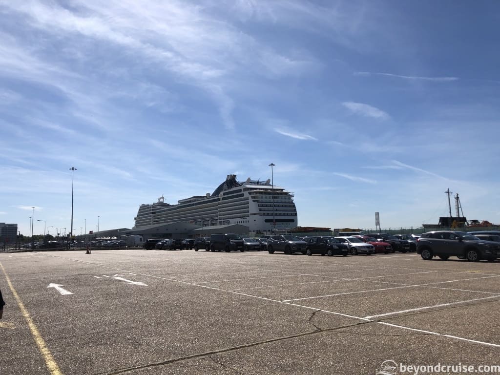 MSC Magnifica as seen from Red Car park in Southampton